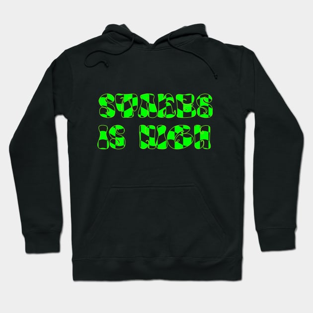 Stakes is High- Green Trippy Hoodie by DesignXpression